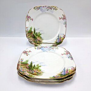 Royal Albert Kentish Rockery Bone China Salad Plates-Set of 4 -England